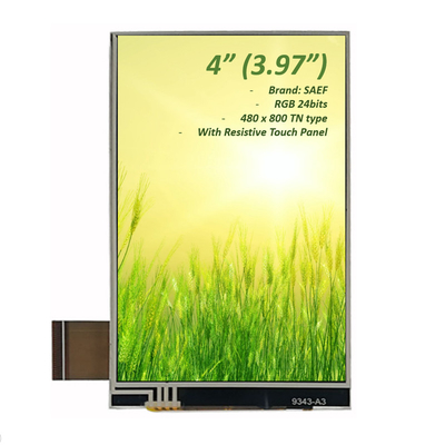 4 इंच 480x800 एलसीडी टच स्क्रीन, मेडिकल टीएफटी डिस्प्ले 3.97 इंच और 4 इंच आरजीबी इंटरफ़ेस
