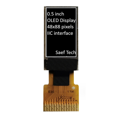 0.5 इंच OLED डिस्प्ले मॉड्यूल 88x48 पिक्सेल I2C इंटरफेस के साथ निष्क्रिय मैट्रिक्स