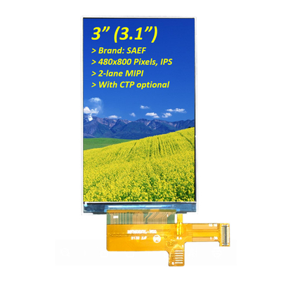 3 इंच 480x800 पिक्सल इंडस्ट्रियल टीएफटी डिस्प्ले, 3.1 इंच टीएफटी एलसीडी एसटी7701एस आईपीएस डिस्प्ले