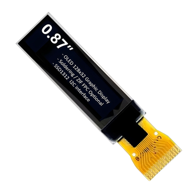 0.87 इंच 128x32 छोटा OLED डिस्प्ले IIC इंटरफ़ेस सफेद पाठ