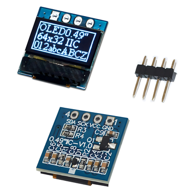 0.49 इंच ग्राफिक OLED डिस्प्ले 4 हेडर पिन SSD1315 समर्थन I2C इंटरफ़ेस के साथ