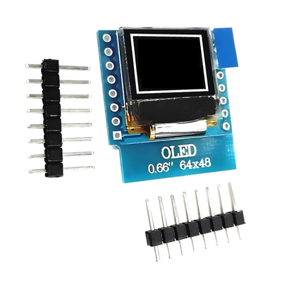 0.66 इंच IIC OLED डिस्प्ले 16 पिन के साथ 64x48 पिक्सल, सफेद/नीले फोंट अल्ट्रा-लो पावर OLED डिस्प्ले