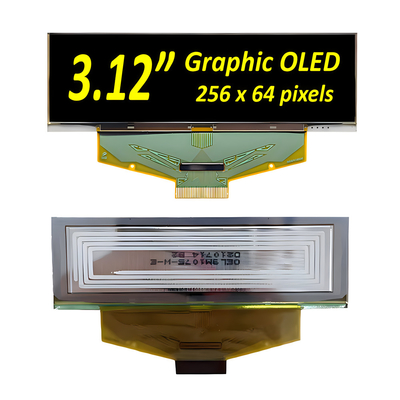 3.12 इंच औद्योगिक ग्रेड OLED डिस्प्ले मॉड्यूल- 256x64 पिक्सल, SPI, I2C इंटरफेस के साथ 30-पिन