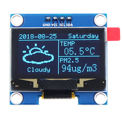 1.3-इंच 128x64 डॉट मैट्रिक्स OLED 4-पिन IIC I2C इंटरफेस SH1106 ड्राइवर आईसी सफेद/नीला फ़ॉन्ट विकल्प