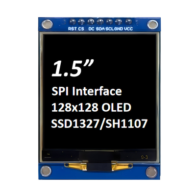 SPI 1.5-इंच OLED डिस्प्ले 128x128 डॉट मैट्रिक्स SSD1327/SH1107G सफेद / नीले फोंट 7-पिन मॉड्यूल