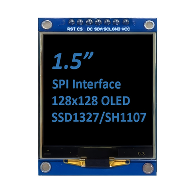 SPI 1.5-इंच OLED डिस्प्ले 128x128 डॉट मैट्रिक्स SSD1327/SH1107G सफेद / नीले फोंट 7-पिन मॉड्यूल