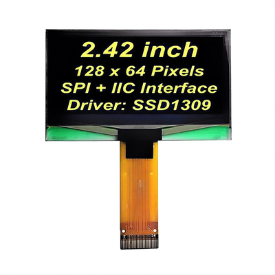 2.42-इंच OLED डिस्प्ले 128x64 पीले फोंट PMOLED स्क्रीन SSD1309 नियंत्रक SPI+IIC इंटरफ़ेस