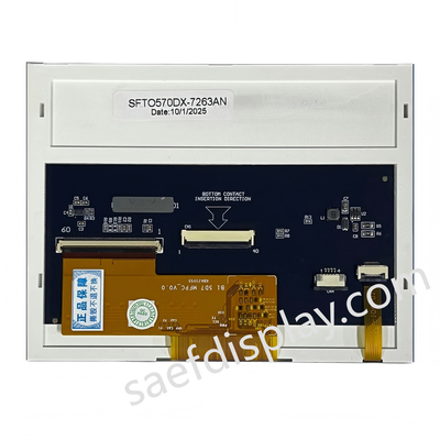 5.7" 500निट इंडस्ट्रियल टीएफटी एलसीडी 640x480 वाइड टेम्प -30°C-80°C PCAP टच रेडी ड्राइवर IC JD9168S ऑपरेटिंग टेम्प। -30°C से 80°C