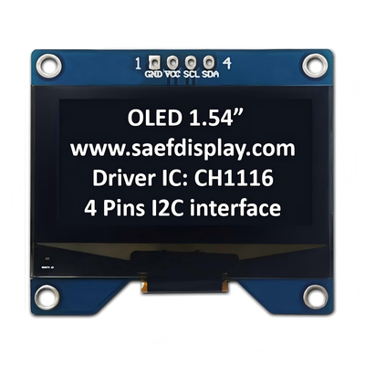 कारखाना 1.54-इंच OLED डिस्प्ले 128x64 I2C इंटरफेस और CH1116 ड्राइवर के साथ