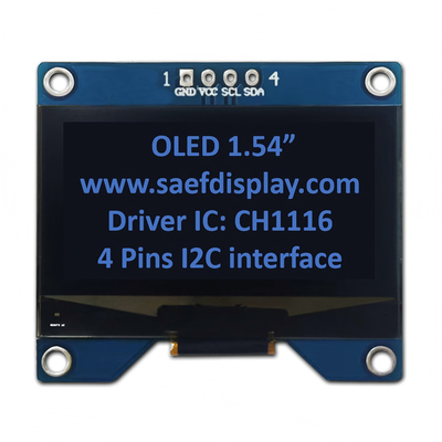 कारखाना 1.54-इंच OLED डिस्प्ले 128x64 I2C इंटरफेस और CH1116 ड्राइवर के साथ