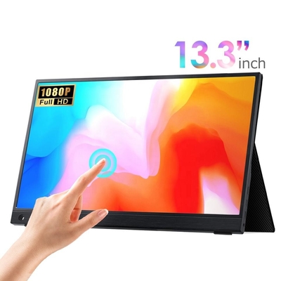 लैपटॉप के लिए पोर्टेबल मॉनिटर 13.3 इंच,FHD 1080P USB C ट्रैवल मॉनिटर कंप्यूटर के लिए बाहरी, किकस्टैंड के साथ दूसरी डिस्प्ले स्क्रीन
