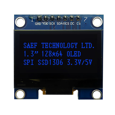 SPI इंटरफ़ेस OLED डिस्प्ले 1.3 इंच OLED I2c 7 पिन SH1106 ड्राइवर IC के साथ