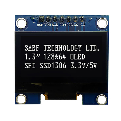SPI इंटरफ़ेस OLED डिस्प्ले 1.3 इंच OLED I2c 7 पिन SH1106 ड्राइवर IC के साथ