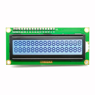 I2C इंटरफ़ेस 16x2 कैरेक्टर एलसीडी डिस्प्ले ब्लू 5V 4 पिन नंबर