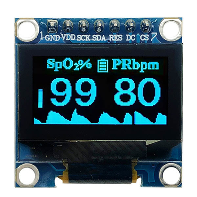 0.96 इंच SSD1306 नियंत्रक 7 पिन सफेद और नीले फोंट SPI OLED डिस्प्ले 128x64 3V PMOLED